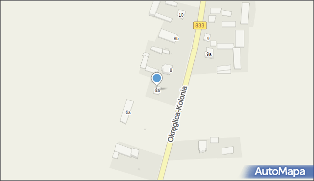 Okręglica-Kolonia, Okręglica-Kolonia, 8a, mapa Okręglica-Kolonia