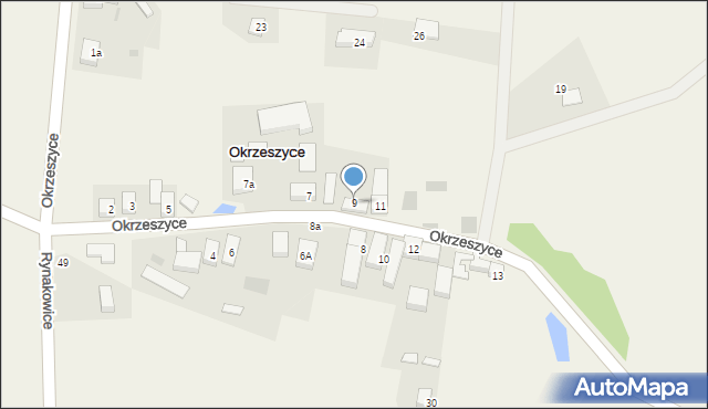 Okrzeszyce, Okrzeszyce, 9, mapa Okrzeszyce