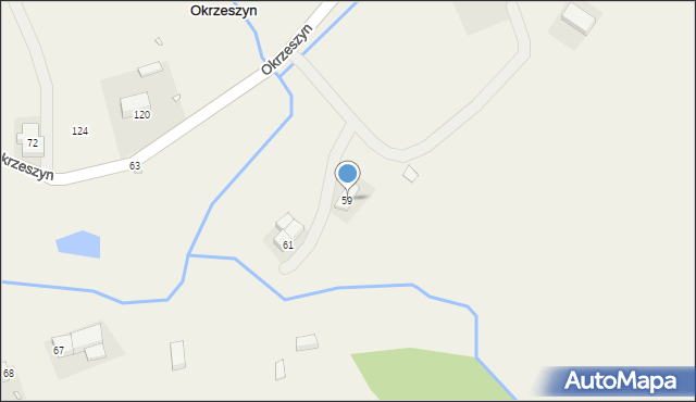 Okrzeszyn, Okrzeszyn, 59, mapa Okrzeszyn