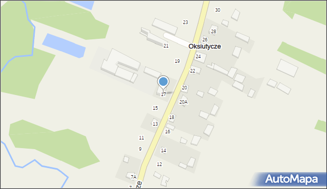 Oksiutycze, Oksiutycze, 17, mapa Oksiutycze