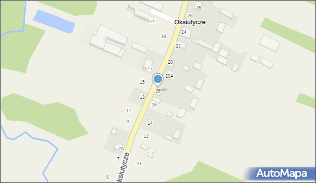 Oksiutycze, Oksiutycze, 18, mapa Oksiutycze