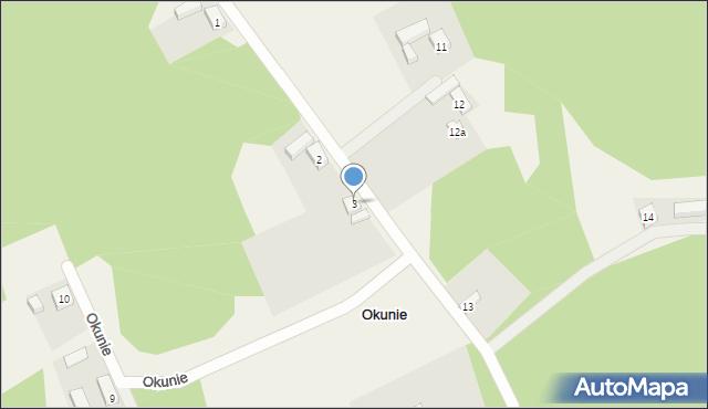 Okunie, Okunie, 3, mapa Okunie