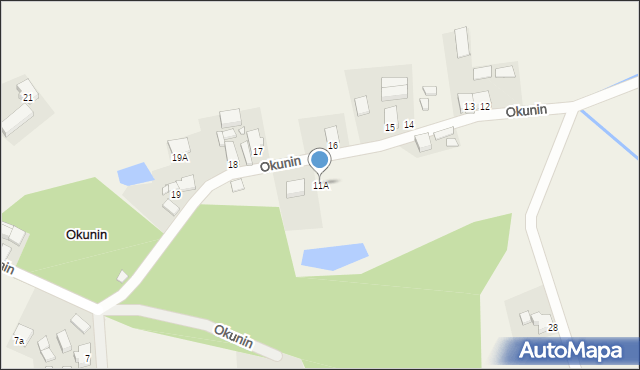 Okunin, Okunin, 11A, mapa Okunin