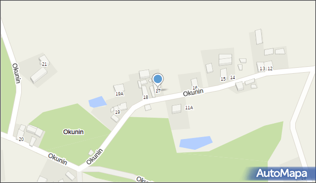 Okunin, Okunin, 17, mapa Okunin