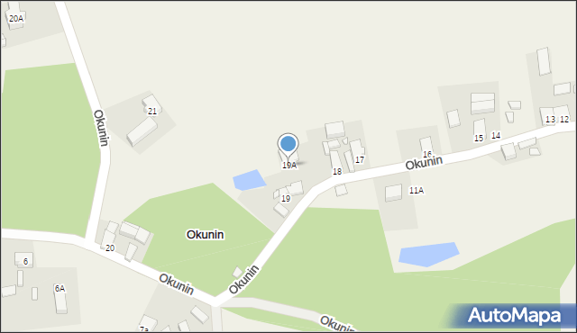 Okunin, Okunin, 19A, mapa Okunin