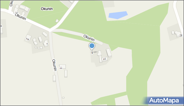 Okunin, Okunin, 9, mapa Okunin