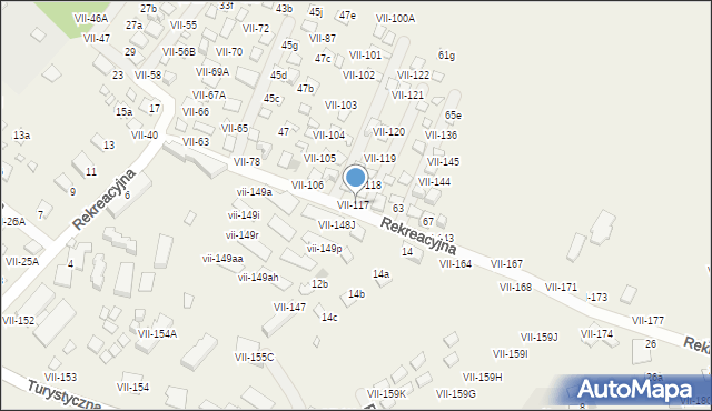 Okuninka, Okuninka, VII-117, mapa Okuninka