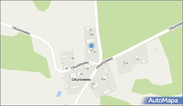 Okuniowiec, Okuniowiec, 48, mapa Okuniowiec
