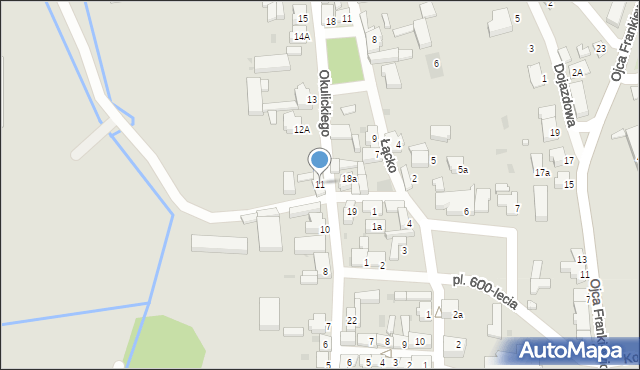 Osieczna, Okulickiego Leopolda, gen., 11, mapa Osieczna