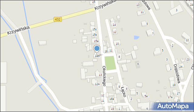 Osieczna, Okulickiego Leopolda, gen., 14A, mapa Osieczna