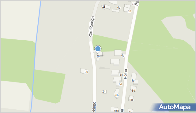 Osieczna, Okulickiego Leopolda, gen., 26, mapa Osieczna