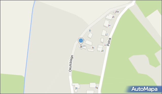 Osieczna, Okulickiego Leopolda, gen., 28, mapa Osieczna