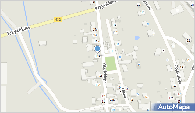 Osieczna, Okulickiego-Niedźwiadka Leopolda, gen., 14A, mapa Osieczna