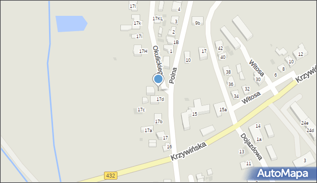 Osieczna, Okulickiego-Niedźwiadka Leopolda, gen., 17e, mapa Osieczna