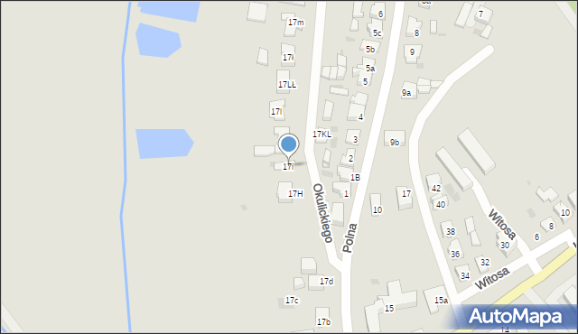 Osieczna, Okulickiego-Niedźwiadka Leopolda, gen., 17i, mapa Osieczna