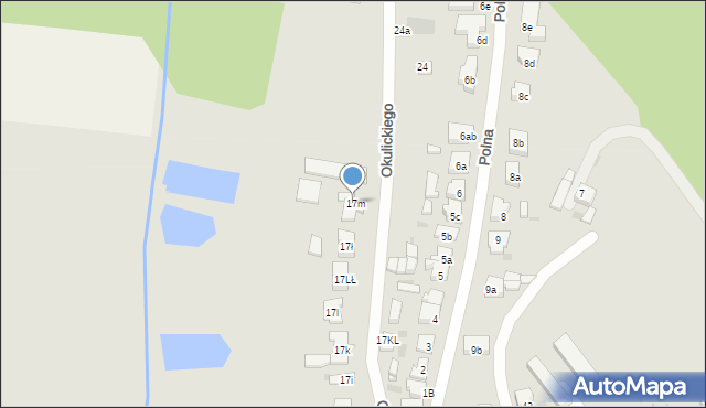 Osieczna, Okulickiego-Niedźwiadka Leopolda, gen., 17m, mapa Osieczna
