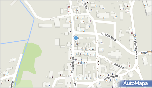 Osieczna, Okulickiego-Niedźwiadka Leopolda, gen., 22a, mapa Osieczna