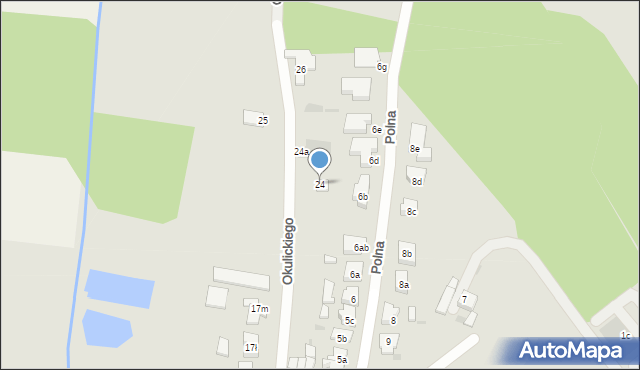 Osieczna, Okulickiego-Niedźwiadka Leopolda, gen., 24, mapa Osieczna
