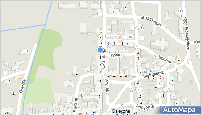 Osieczna, Okulickiego-Niedźwiadka Leopolda, gen., 3, mapa Osieczna