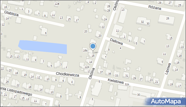 Ostrów Wielkopolski, Okólna, 16a, mapa Ostrów Wielkopolski