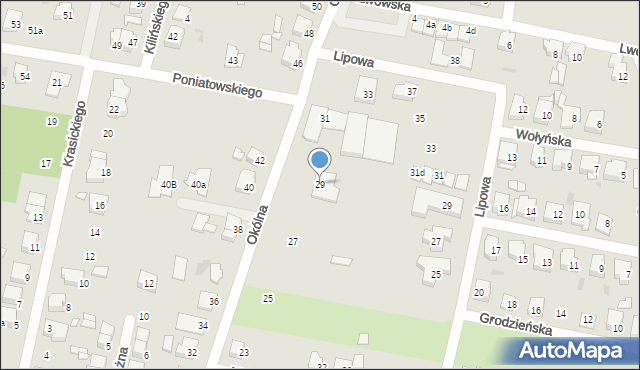 Ostrów Wielkopolski, Okólna, 29, mapa Ostrów Wielkopolski