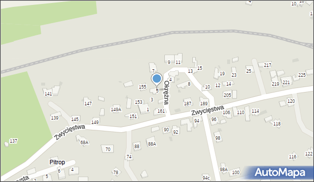 Oświęcim, Okrężna, 5, mapa Oświęcimia