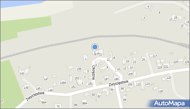 Oświęcim, Okrężna, 9, mapa Oświęcimia