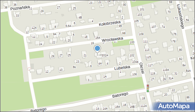 Otwock, Okrzei Stefana, 102B, mapa Otwock