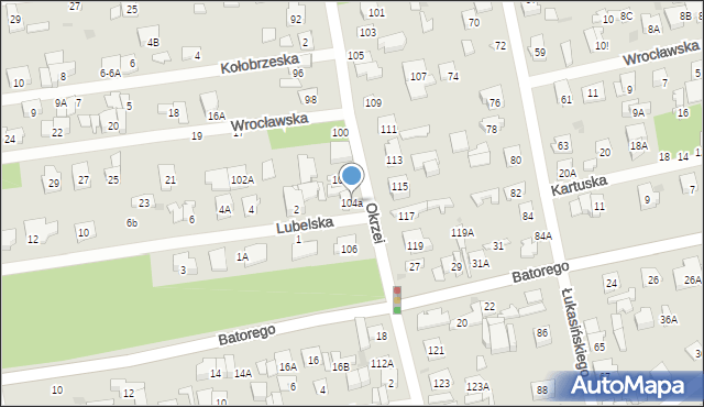 Otwock, Okrzei Stefana, 104a, mapa Otwock
