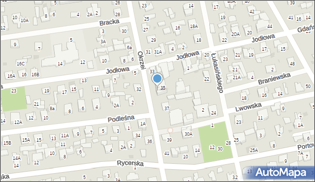Otwock, Okrzei Stefana, 35A, mapa Otwock