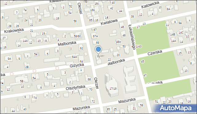 Otwock, Okrzei Stefana, 73, mapa Otwock