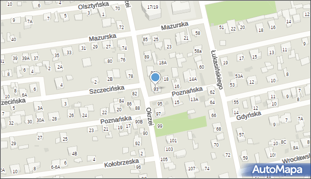 Otwock, Okrzei Stefana, 93, mapa Otwock