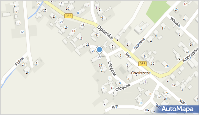 Owsiszcze, Okrężna, 21, mapa Owsiszcze