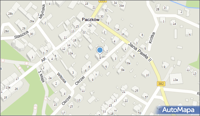 Paczków, Okrzei Stefana, 4, mapa Paczków