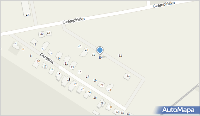 Pianowo, Okrężna, 39, mapa Pianowo