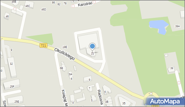 Piaseczno, Okulickiego Leopolda, gen., 21, mapa Piaseczno