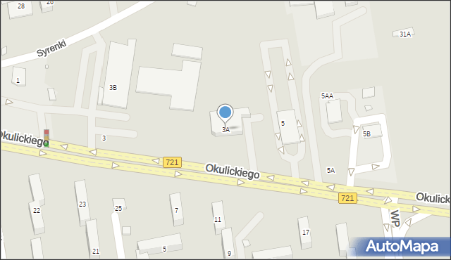Piaseczno, Okulickiego Leopolda, gen., 3A, mapa Piaseczno