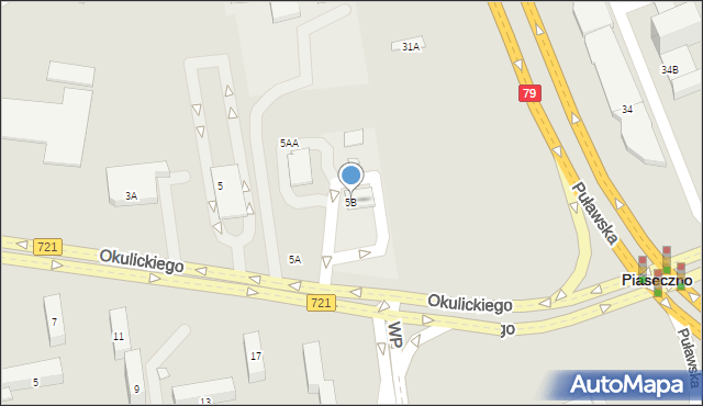 Piaseczno, Okulickiego Leopolda, gen., 5B, mapa Piaseczno