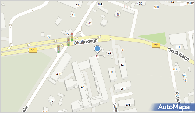 Piaseczno, Okulickiego-Niedźwiadka Leopolda, gen., 11, mapa Piaseczno