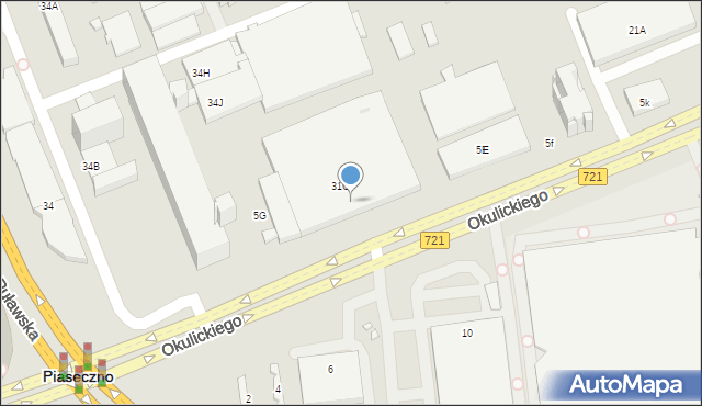 Piaseczno, Okulickiego-Niedźwiadka Leopolda, gen., 5D, mapa Piaseczno