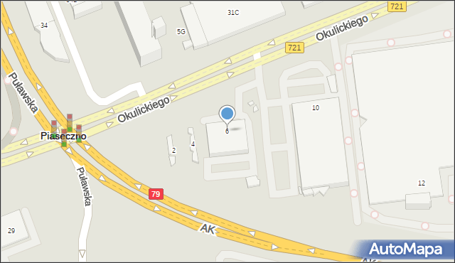 Piaseczno, Okulickiego-Niedźwiadka Leopolda, gen., 6, mapa Piaseczno