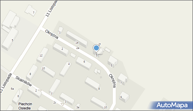 Piechcin, Okrężna, 3, mapa Piechcin