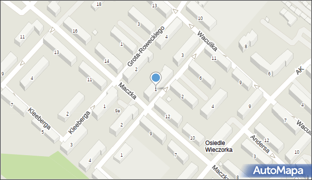 Piekary Śląskie, Okulickiego-Niedźwiadka Leopolda, gen., 1, mapa Piekary Śląskie