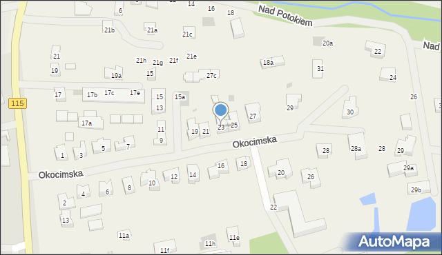 Pilchowo, Okocimska, 23, mapa Pilchowo