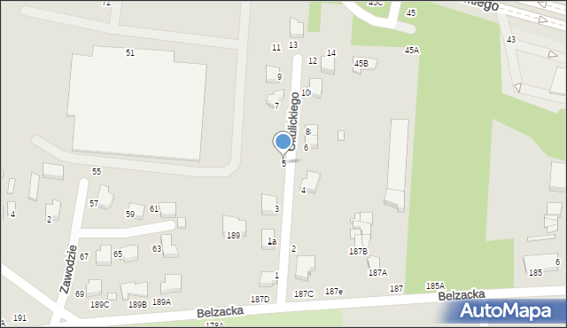 Piotrków Trybunalski, Okulickiego-Niedźwiadka Leopolda, gen., 5, mapa Piotrków Trybunalski