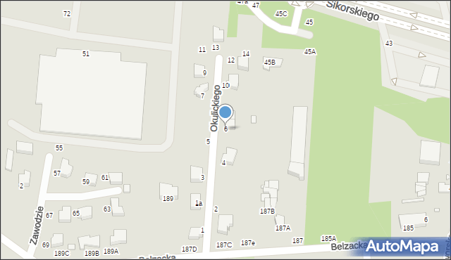 Piotrków Trybunalski, Okulickiego-Niedźwiadka Leopolda, gen., 6, mapa Piotrków Trybunalski