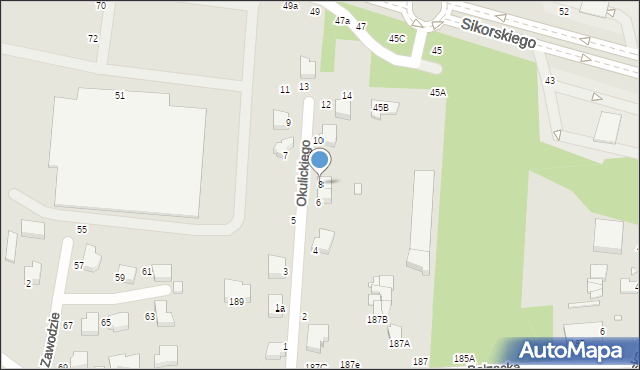 Piotrków Trybunalski, Okulickiego-Niedźwiadka Leopolda, gen., 8, mapa Piotrków Trybunalski