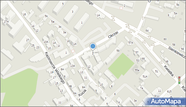 Płock, Okrzei Stefana, 2, mapa Płock