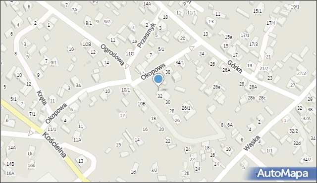 Płock, Okopowa, 36, mapa Płock