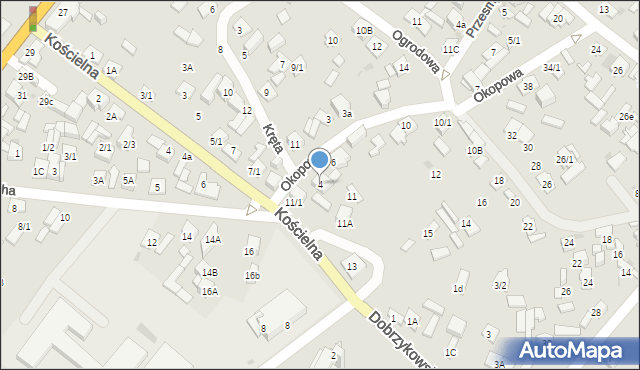 Płock, Okopowa, 4, mapa Płock